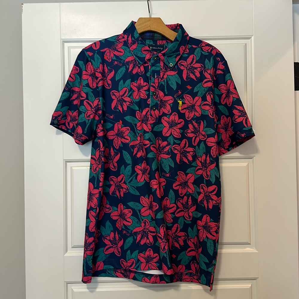 William Murray Golf Shirt.  Size Small.  Flower print